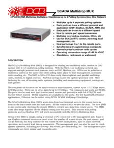 SCADA Multidrop MUX 4 Port SCADA Multidrop Multiplexer Combines up to 4 Polling Systems Over One Network • • • •