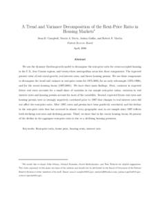 A Trend and Variance Decomposition of the Rent-Price in Housing Markets