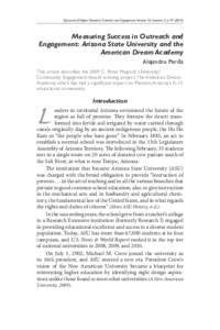 © Journal of Higher Education Outreach and Engagement,Volume 14, Number 3, p. 97, ([removed]Measuring Success in Outreach and Engagement: Arizona State University and the American Dream Academy Alejandro Perilla