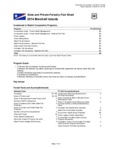 Information last updated: [removed]:53 PM Report prepared: [removed]:23 PM State and Private Forestry Fact Sheet[removed]Marshall Islands