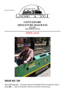 CASTLEDARE MINIATURE RAILWAYS W.A. (INC) www.castledare.com.au  APRIL 2016