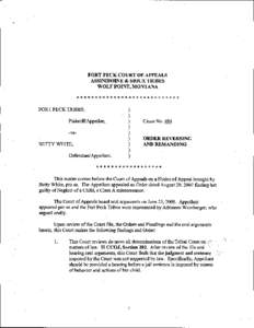 FORT PECK COURT OF APPEALS ASSINIBOINE & SIOUX TRIBES WOLF POINT, MONTANA **************************** FORT PECK TRIBES,