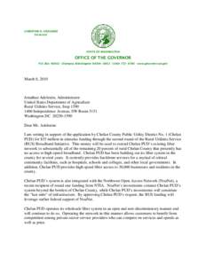 Endorsement letter by Gov. Gregoire