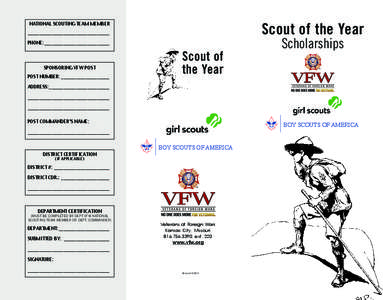 Scout of the Year  NATIONAL SCOUTING TEAM MEMBER __________________________________ PHONE:____________________________