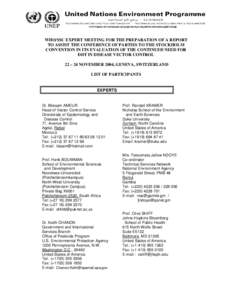 United Nations / Fax / Office equipment / United Nations Environment Programme / Stockholm Convention on Persistent Organic Pollutants / Malaria / Adolphe Appia / World Health Organization / United Nations Development Group / Medicine / Health