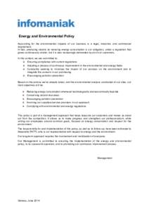 Environmental social science / Environmental policy / Energy conservation / Sustainability organizations / Environmental enterprise