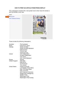 HOW TO PRINT AN ARTICLE FROM PRESS DISPLAY