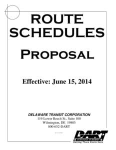 ROUTE SCHEDULES r Proposal Effective: June 15, 2014