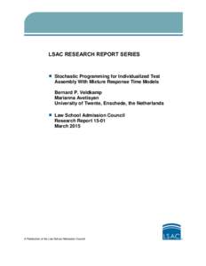 Stochastic Programming for Individualized Test Assembly With Mixture Response Time Models (RRPDF)