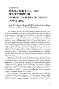 CHAPTER 3.  ACCESS AND TEACHERS’ PERCEPTIONS OF PROFESSIONAL DEVELOPMENT IN WRITING