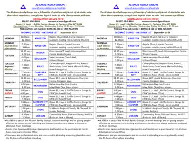 Belconnen / Adult Children of Alcoholics / Canberra / Geography of Oceania / Geography of Australia / Twelve-step programs / Al-Anon/Alateen / Anon