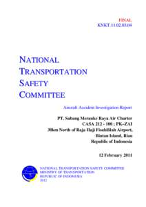 Tanjung Pinang / Bintan Island / CASA C-212 Aviocar / Aviation / Sabang / Hang Nadim Airport / Air safety / Merpati Nusantara Airlines / Sumatra / Provinces of Indonesia / Sabang Merauke Raya Air Charter