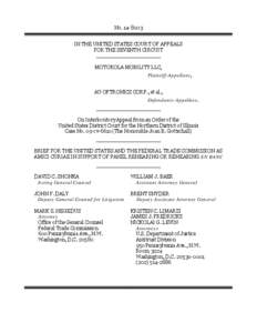 Brief for the United States and the Federal Trade Commission as Amici Curiae in Support of Panel Rehearing or Rehearing En Banc: Motorola Mobility LLC  v. AU Optronics Corp. et al.