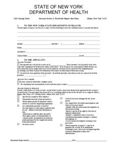 NYS Department of Health Freedom of Information Law Request Form