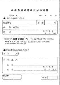 印 鑑 登 録 証 明 書 交 付 申 請 書 岩国市長 様  平成