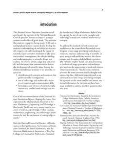 1 instructor’s guide for computer resources: oceanography module; part 1, sea surface temperature introduction The National Science Education Standards developed under the auspices of the National Research Council spec