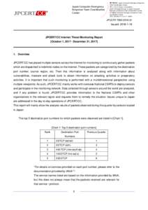 JPCERT/CC Internet Threat Monitoring Report[October 1, December 31, 2017]