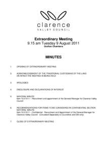 Microsoft Word - MINUTES  - EXTRAORDINARY COUNCIL MEETING - 9 August 2011.doc