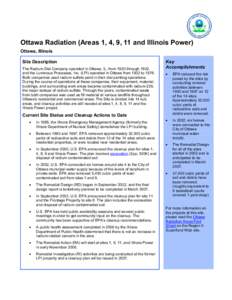 Ottawa Radiation (Areas 1, 4, 9, 11, and Illinois Power)