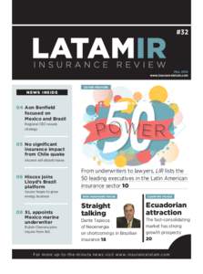 #32  May 2014 www.insurancelatam.com  COVER FEATURE