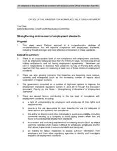 Strengthening enforcement of employment standards