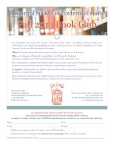 Book club flyer - fall 2013