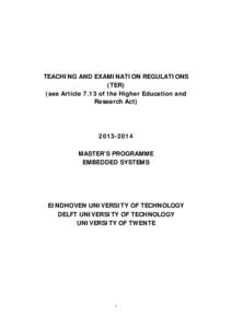 TEACHING AND EXAMINATION REGULATIONS (TER) (see Article 7.13 of the Higher Education and Research Act[removed]