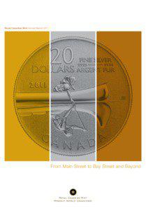 Royal Canadian Mint Annual Report[removed]From Main Street to Bay Street and Beyond