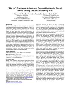 Ethology / Feeling / Mexico / Blog del Narco / Desensitization / Monterrey / Violence / Emotion / Media violence research / Mind / Mexican Drug War / Psychology