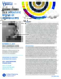 RISING STARS IN A SCIENTIFIC WORLD OF CONVERGENCE  OCTOBER 17, 2017