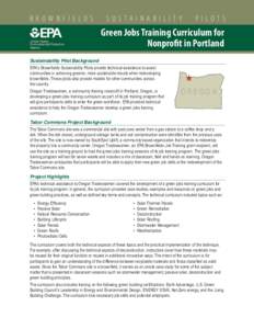 Green Jobs Training Curriculum for Nonprofit in Portland