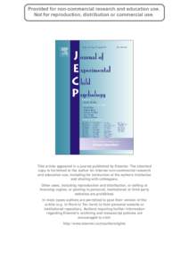 This article appeared in a journal published by Elsevier. The attached copy is furnished to the author for internal non-commercial research and education use, including for instruction at the authors institution and shar