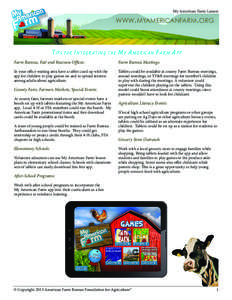 My American Farm Lesson  www.myamericanfarm.org Tips for Integrating the My American Farm App Farm Bureau, Fair and Business Offices: