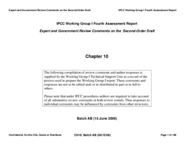 Expert and Government Review Comments on the Second-Order Draft  IPCC Working Group I Fourth Assessment Report