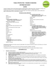 PUBLIC PROTECTION - TRADING STANDARDS INFORMATION SHEET NOTES The entry of a person’s name in a local authority’s list does not entitle that person to retail poisons in Part 1 of the Poisons List which, by the provis