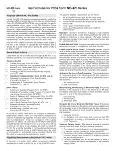 NC-478 Instr. Web 1-05 Instructions for 2004 Form NC-478 Series