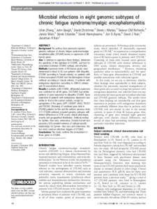 Downloaded from http://jcp.bmj.com/ on March 1, [removed]Published by group.bmj.com  Original article Microbial infections in eight genomic subtypes of chronic fatigue syndrome/myalgic encephalomyelitis