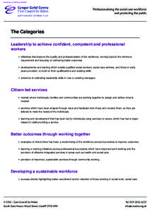 Printed from onat 00:24:59  Professionalising the social care workforce and protecting the public  The Categories