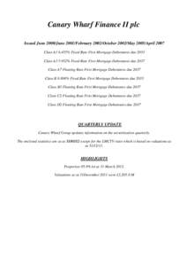 Canary Wharf Finance II plc Issued June 2000/June 2001/February 2002/October 2002/May 2005/April 2007 Class A1 6.455% Fixed Rate First Mortgage Debentures due 2033 Class A3 5.952% Fixed Rate First Mortgage Debentures due