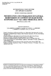 Commercialization of traditional medicines / Medicinal chemistry / Biodiversity / Sustainable development / Environmental science / Traditional knowledge / Convention on Biological Diversity / Commercialization of indigenous knowledge / Drug discovery / Science / Pharmaceutical sciences / Knowledge