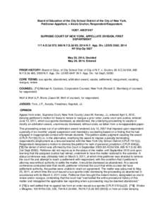 Board of Education of the City School District of the City of New York, Petitioner-Appellant, v Alexis Grullon, Respondent-Respondent, SUPREME COURT OF NEW YORK, APPELLATE DIVISION, FIRST DEPARTMENT 117 