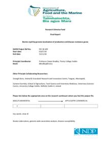 Research Stimulus Fund Final Report Bovine snpChip genome localisation of production and disease resistance genes  DAFM Project Ref No: