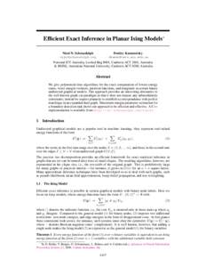 Efficient Exact Inference in Planar Ising Models∗ Nicol N. Schraudolph Dmitry Kamenetsky  