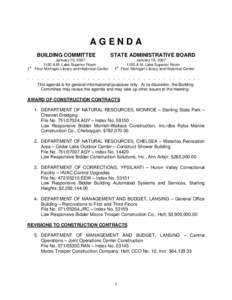 AGENDA BUILDING COMMITTEE 1st January 10, [removed]A.M. Lake Superior Room
