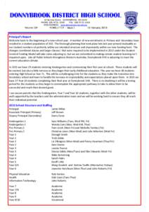 DONNYBROOK DISTRICT HIGH SCHOOL 10 Bentley Street, DONNYBROOK, WA 6239 PHONE: (FAX: (WEB ADDRESS: www.donnybrook.wa.edu.au