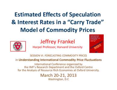 Understanding International Commodity Price FluctuationsMarch 20—21, 2013, Washington, D.C.