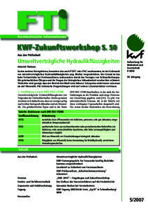 Forsttechnische Informationen  KWF-Zukunftsworkshop S. 50 Aus der Prüfarbeit  Umweltverträgliche Hydraulikﬂüssigkeiten