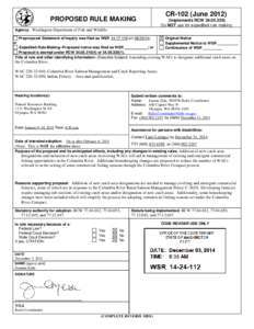 PROPOSED RULE MAKING  CR-102 (June[removed]Implements RCW[removed]Do NOT use for expedited rule making