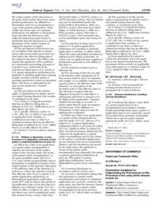 [removed]Federal Register / Vol. 77, No[removed]Thursday, July 26, [removed]Proposed Rules the subject matter of the disclosure to the party. If the earlier disclosure was a printed publication, the affidavit or