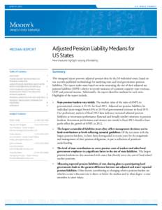 JUNE 27, 2013  U.S. PUBLIC FINANCE Adjusted Pension Liability Medians for US States